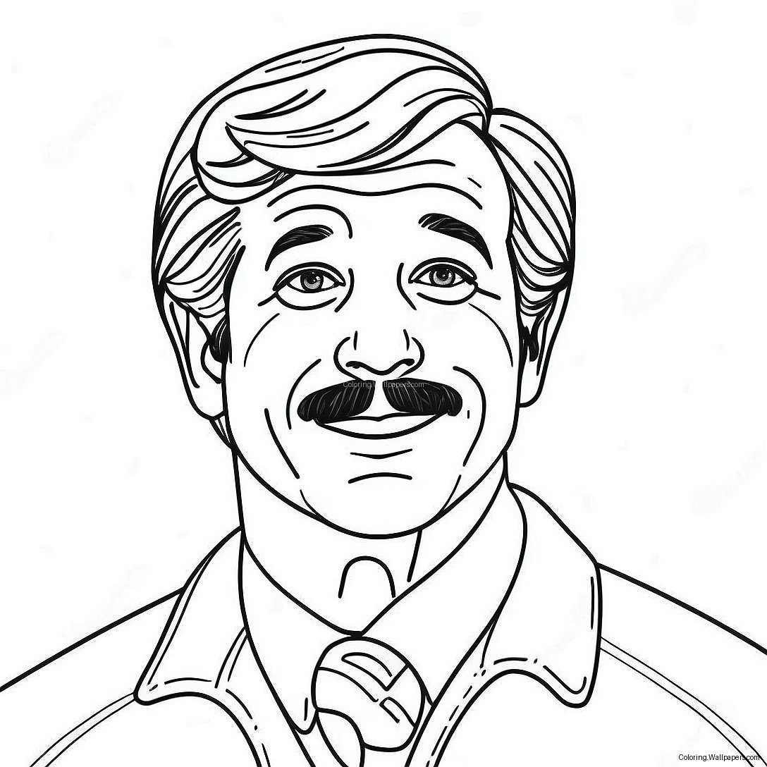 Página Para Colorear De Ted Lasso Con Una Sonrisa Caprichosa 36733