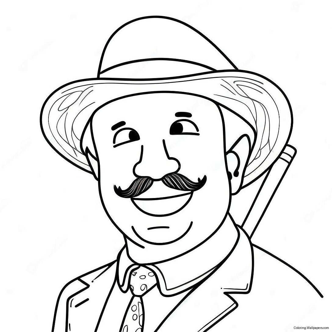 Página Para Colorear De Ted Lasso Con Una Sonrisa Caprichosa 36735