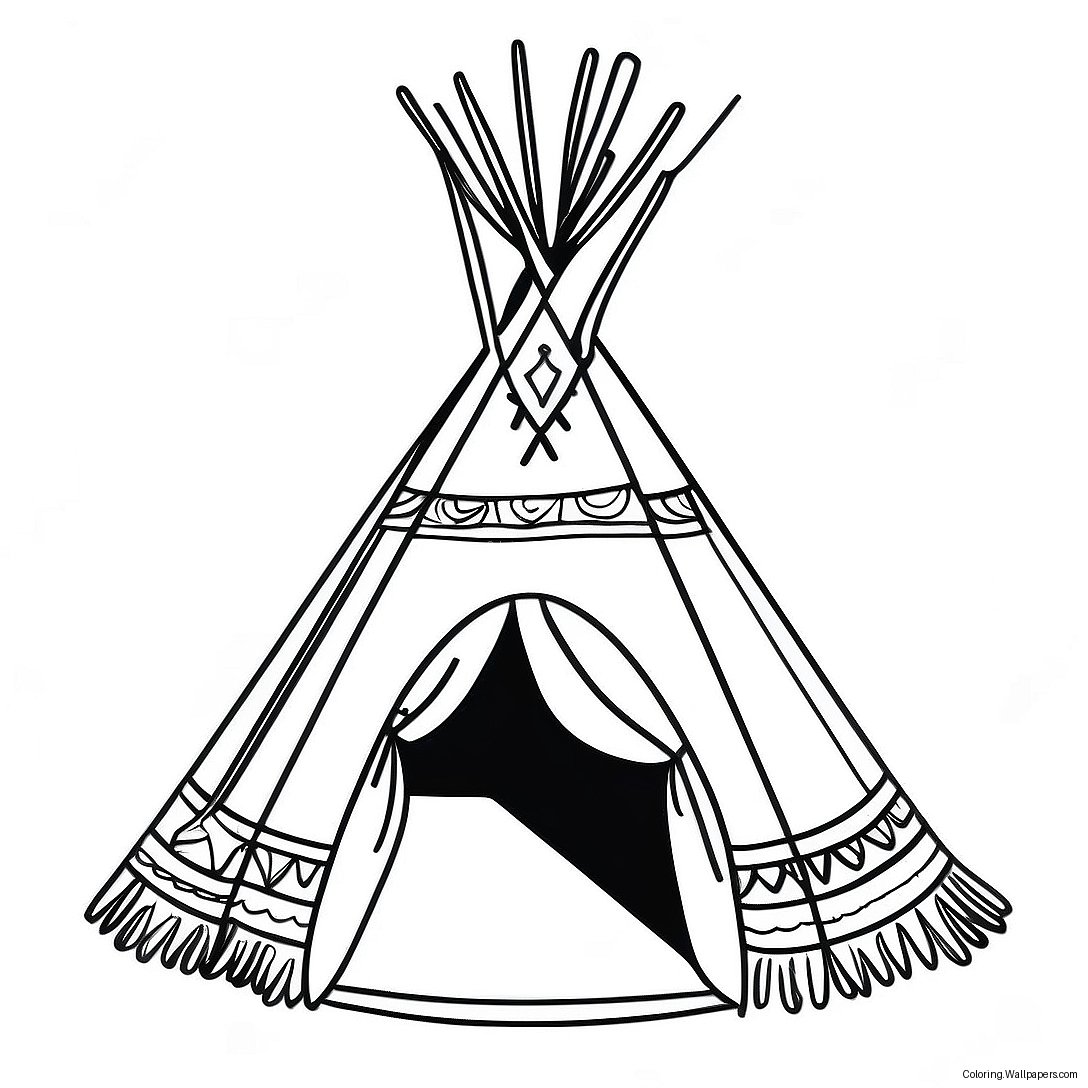 Teepee Kleurplaat 21762