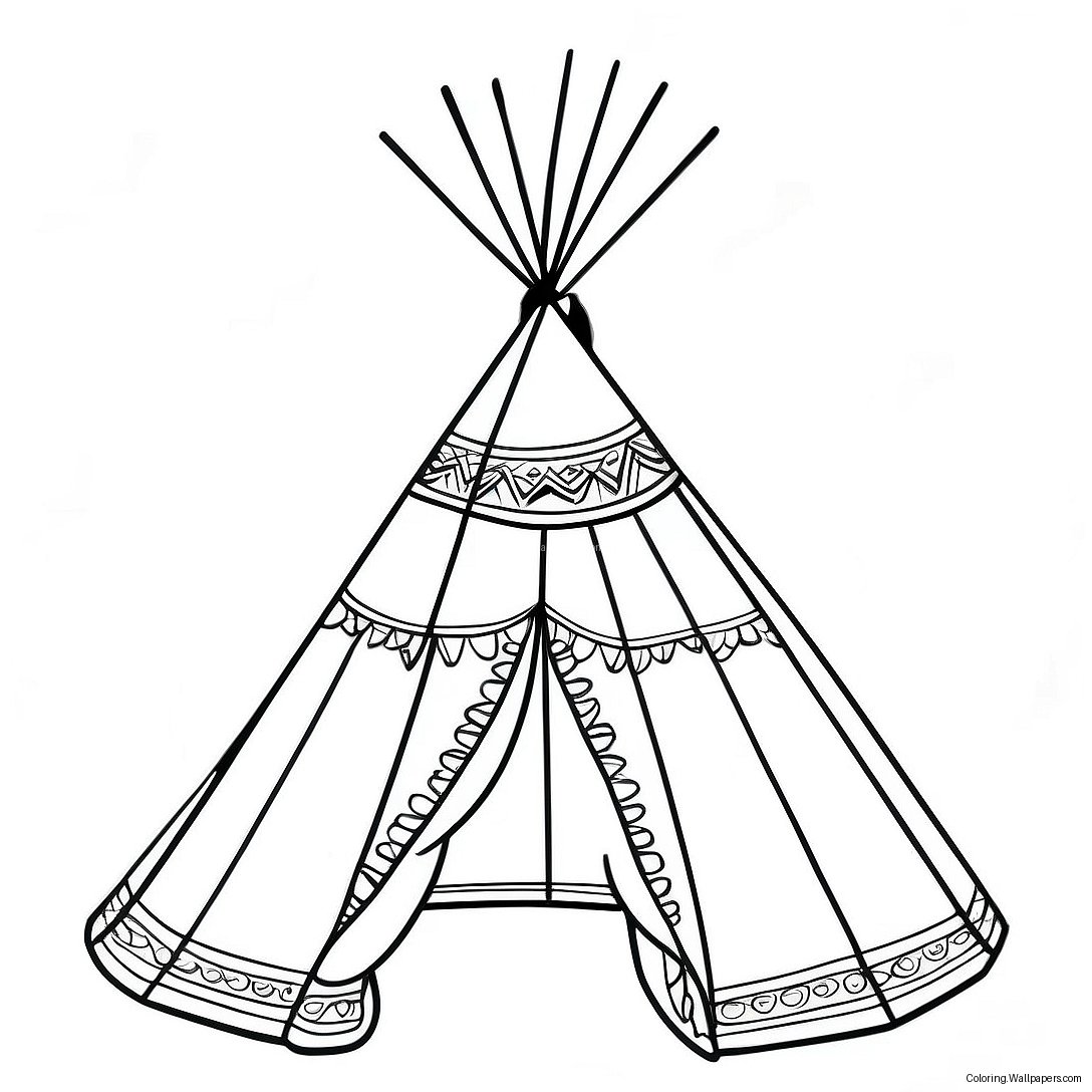 Teepee Coloring Page 21764