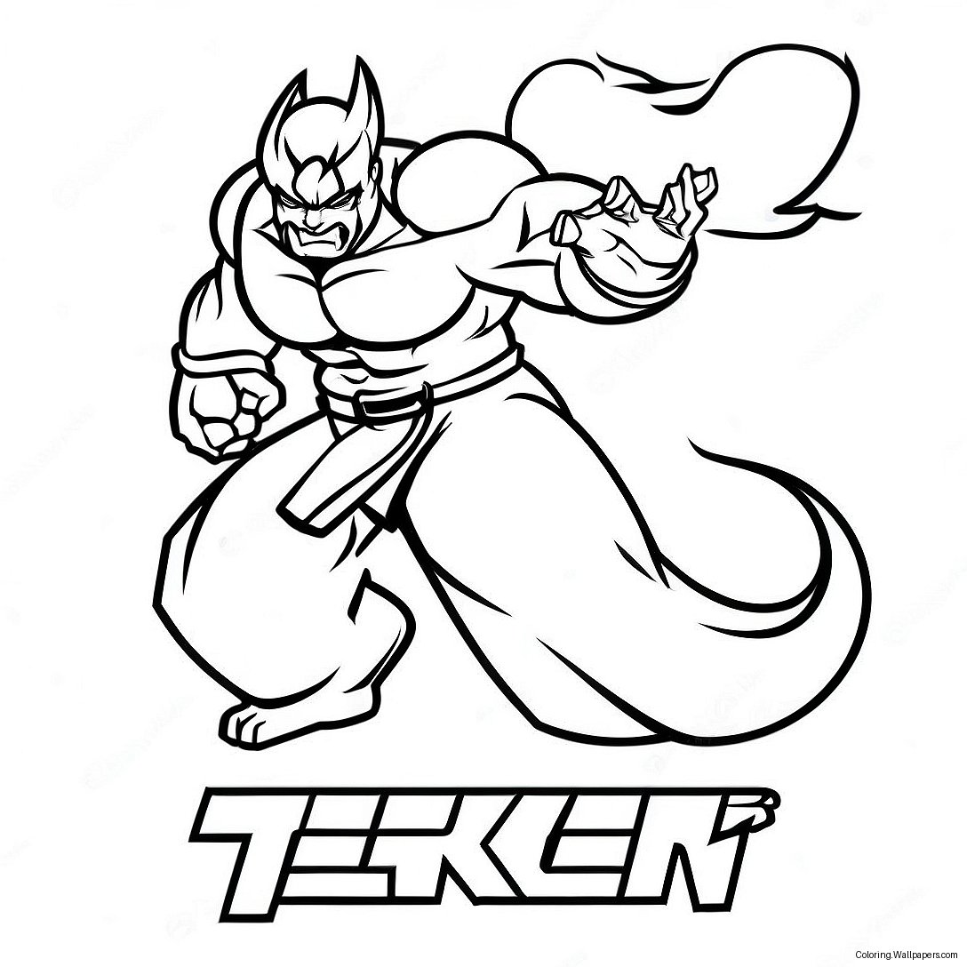 Página Para Colorear Del Logo De Tekken 50404