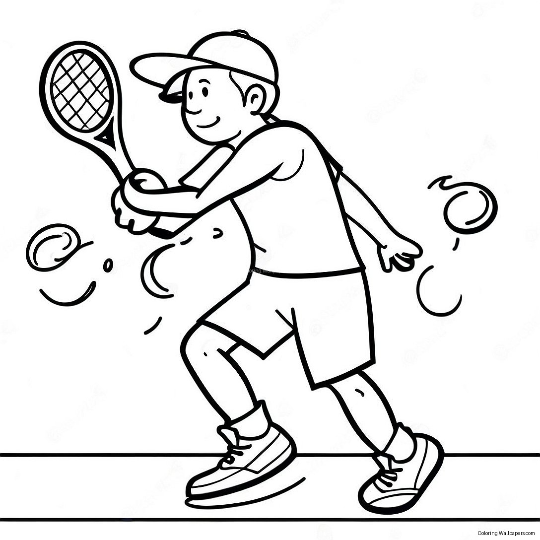 Tennis Player Serving Ball Coloring Page 7638