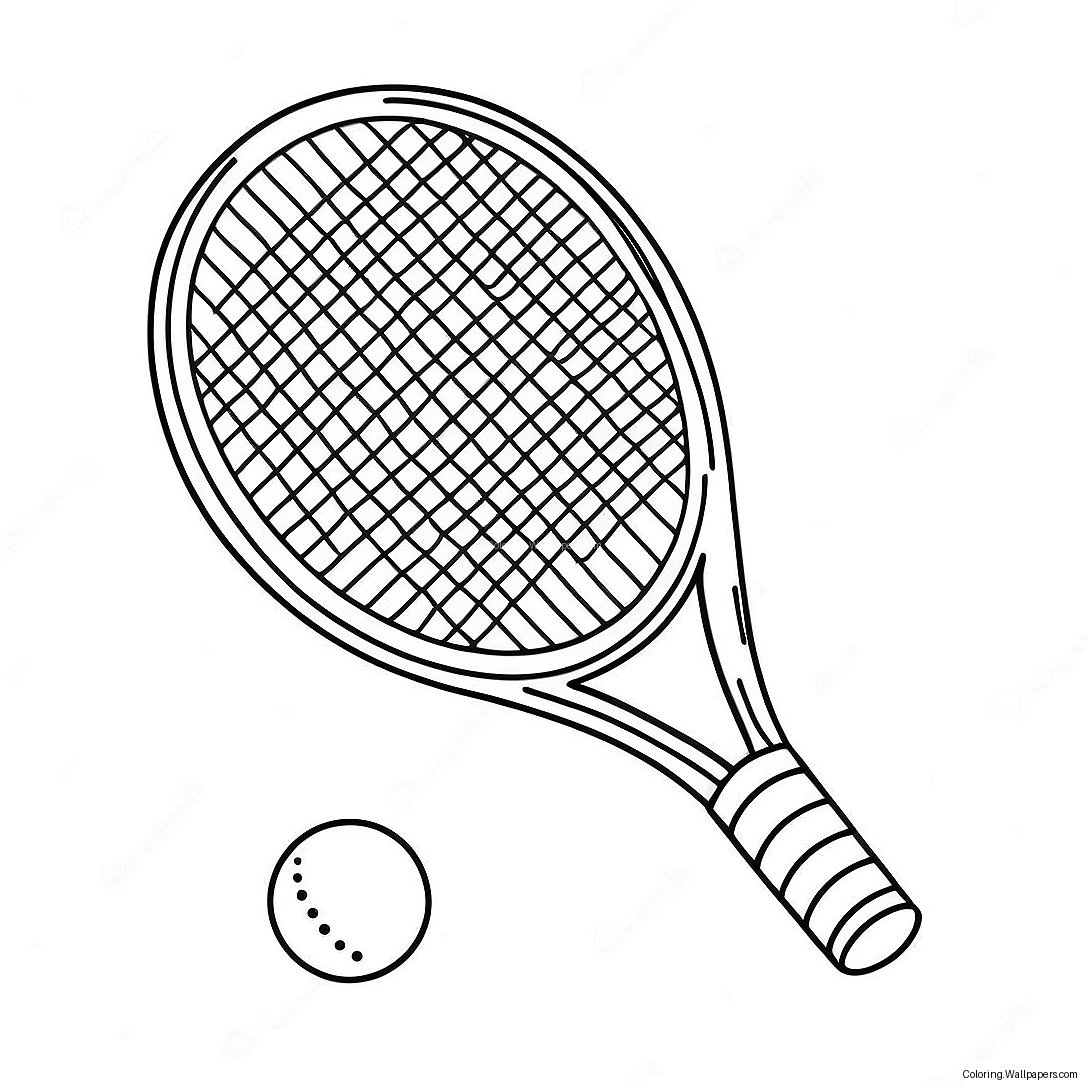 Tennisschläger Und Ball Ausmalbild 7629