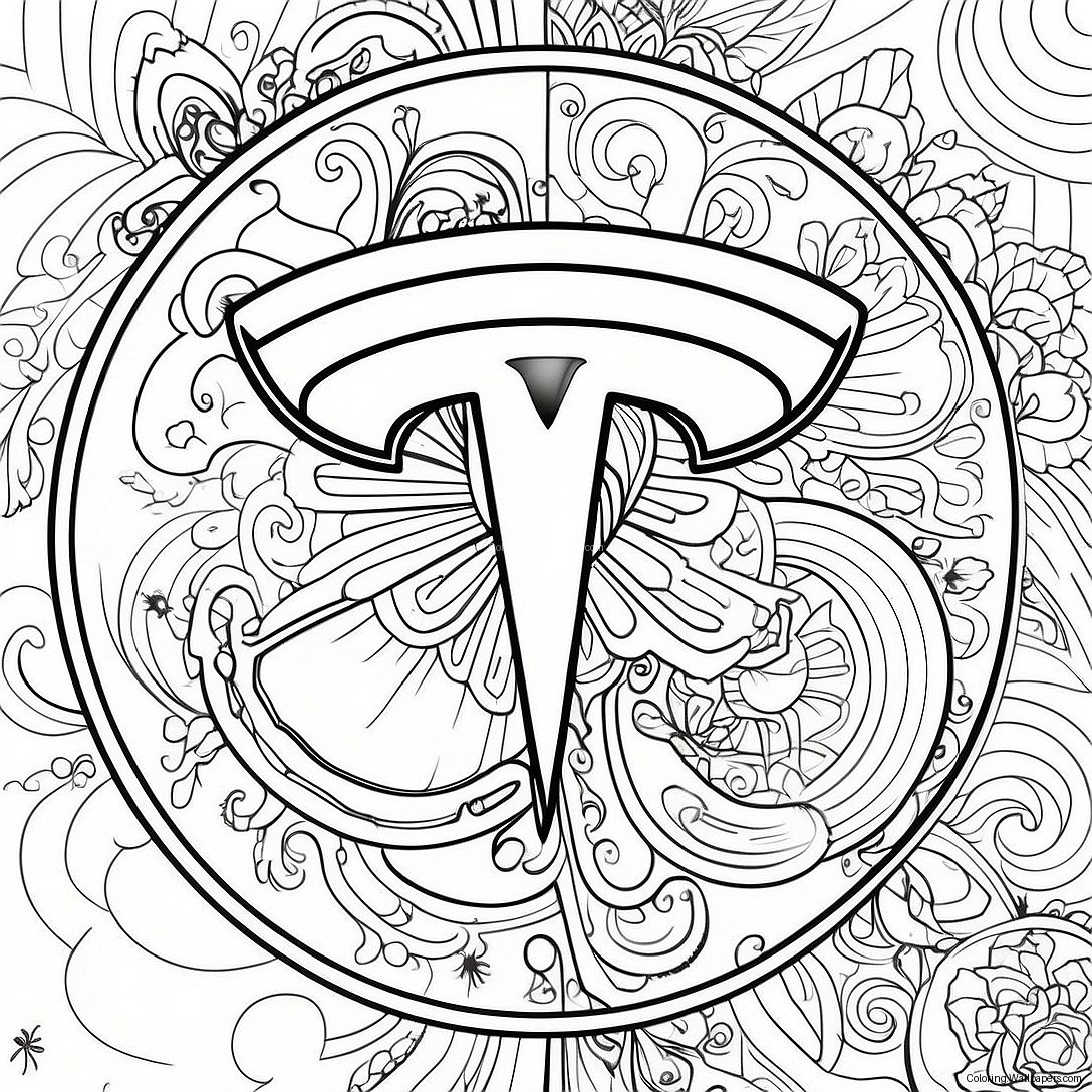 Tesla Logo Ausmalbild 1486