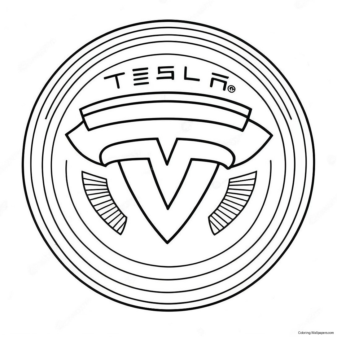 Pagina Da Colorare Del Logo Tesla 1488