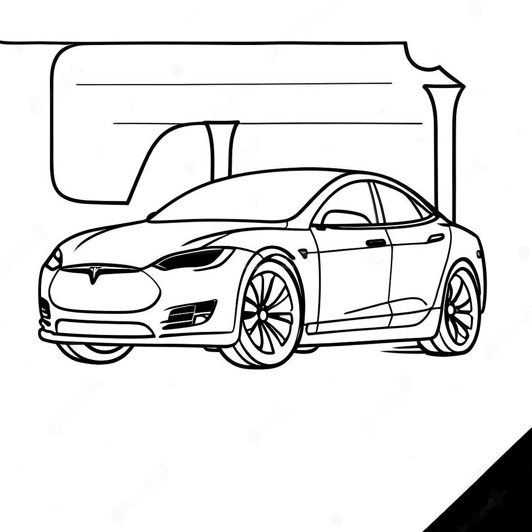 Page À Colorier De La Tesla Model S En Course 1499