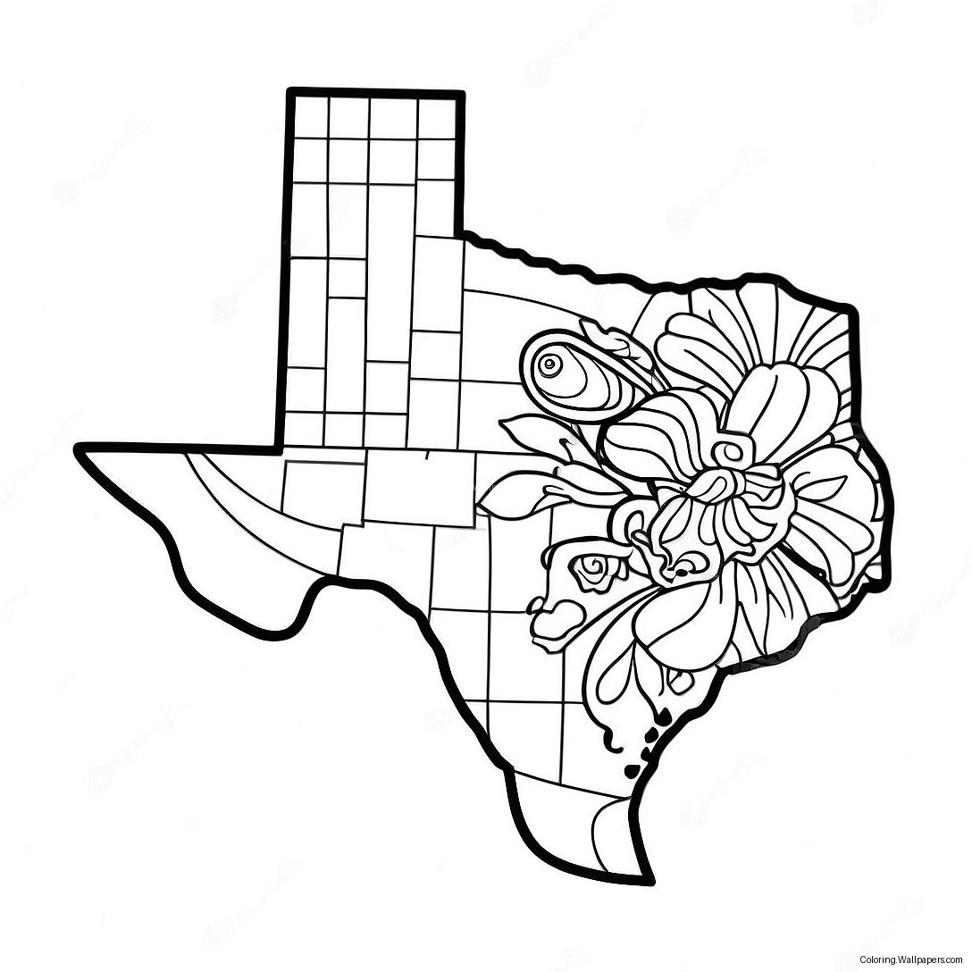 Texas Karte Ausmalbild 6854