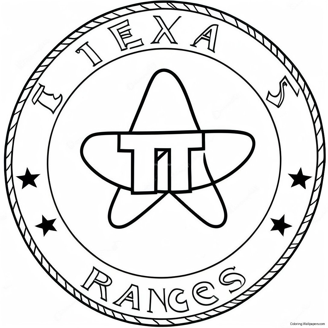 Texas Rangers Logotyp Färgläggningssida 12259