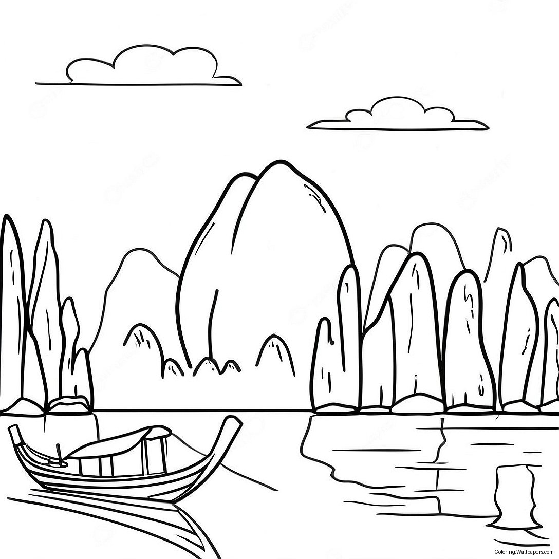 Page À Colorier Du Paysage Thaïlandais 29007