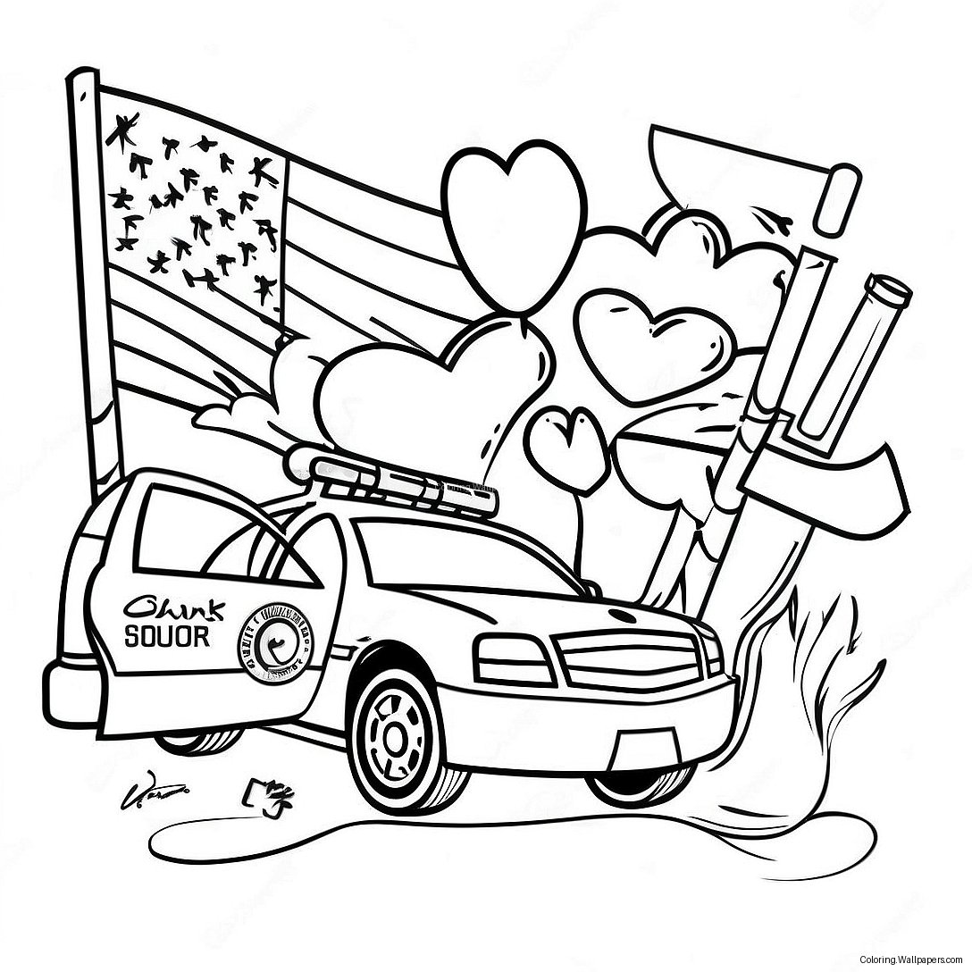 Thank You First Responders Coloring Page 26897