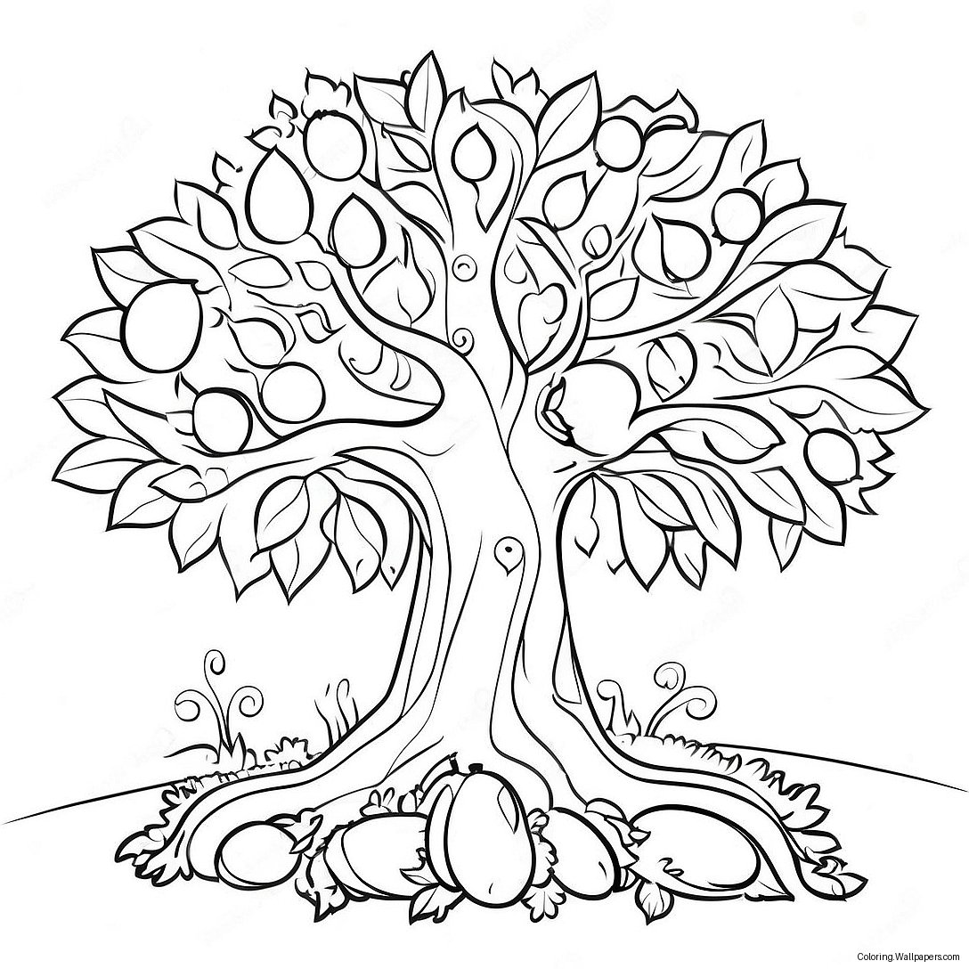 Thankful Tree Coloring Page 43887