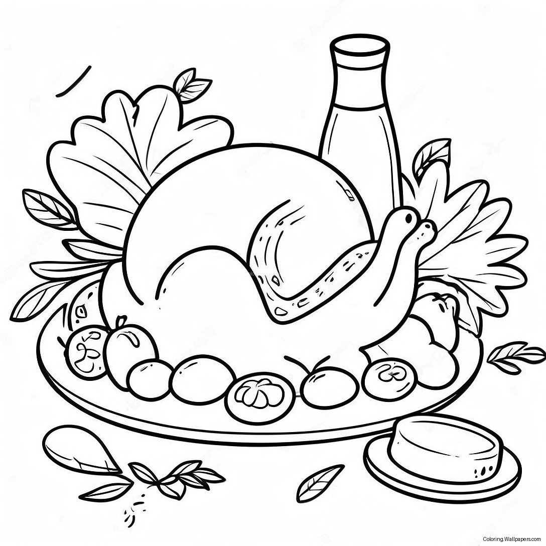 Thanksgiving Feast Coloring Page 32388