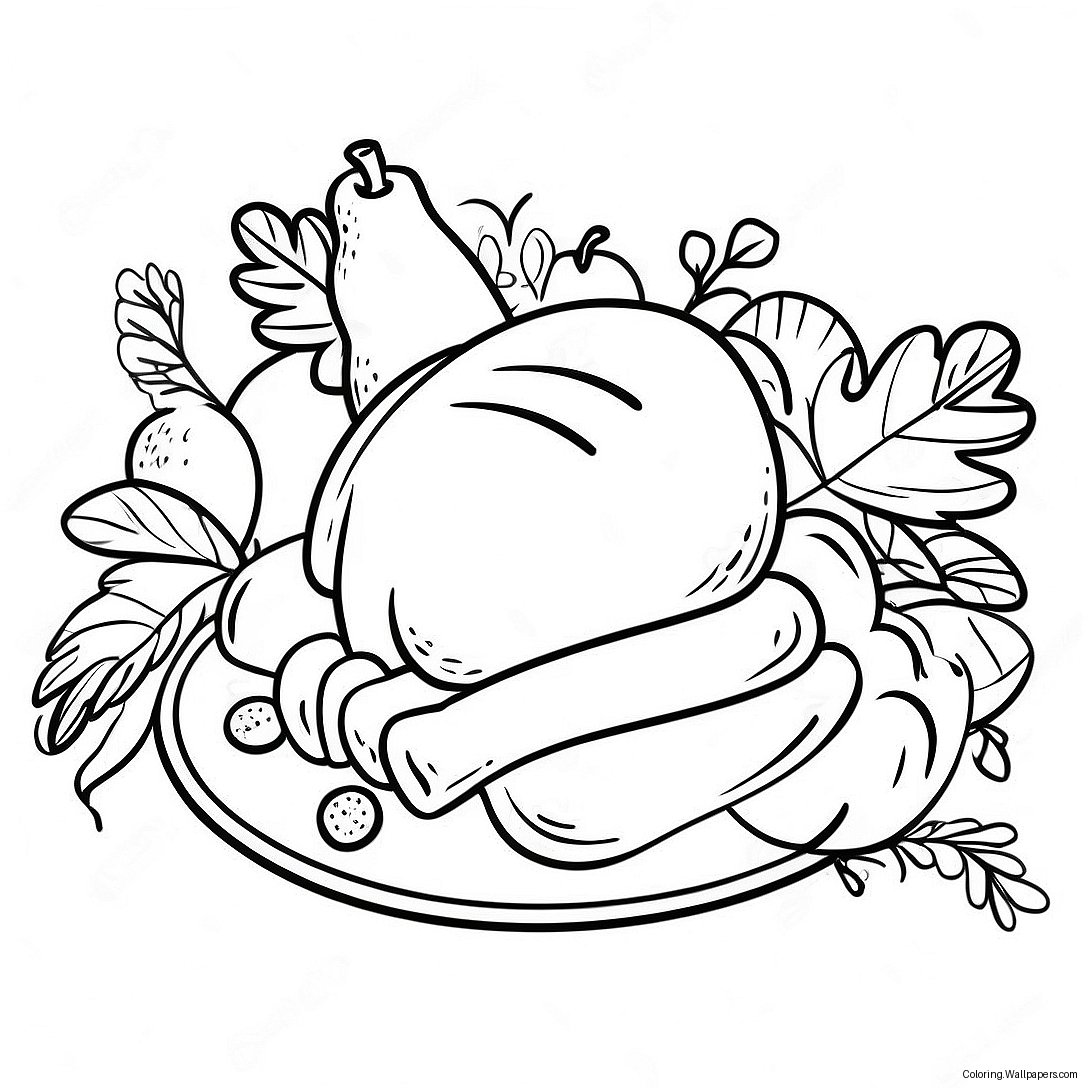 Thanksgiving Feast Table Coloring Page 38609