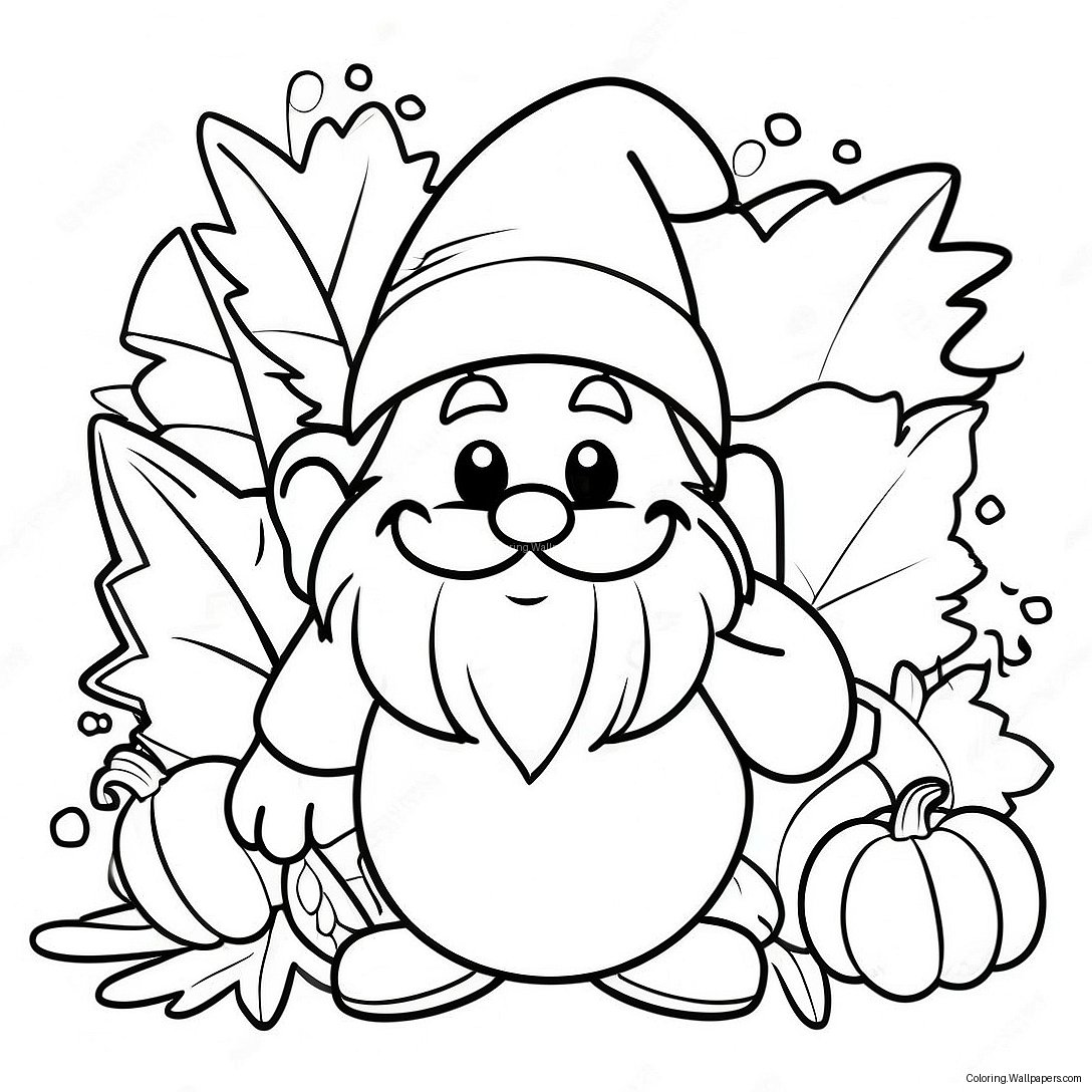 Fargeleggingsark For Thanksgiving Gnome 55526