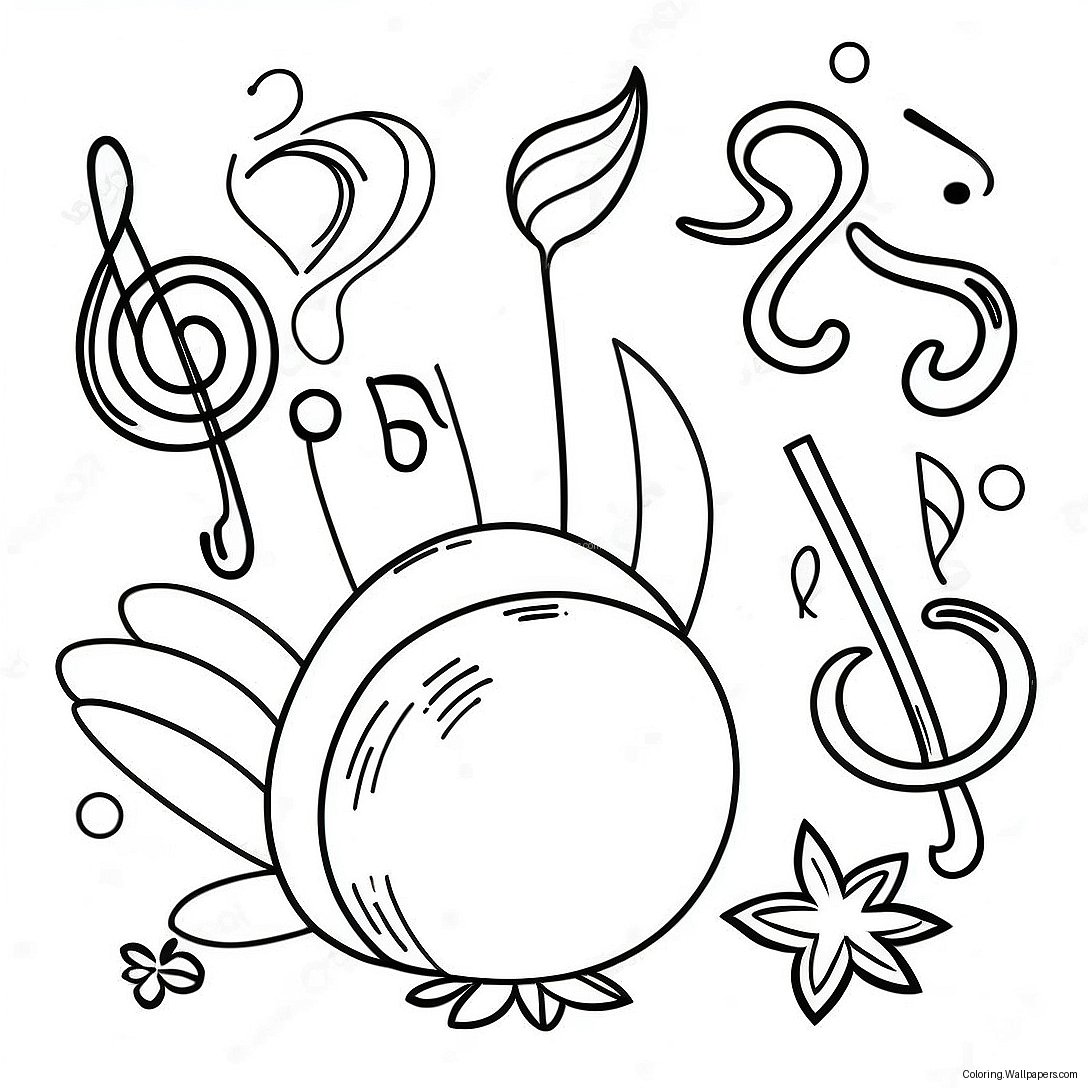 Page À Colorier Des Notes De Musique De Thanksgiving 57529