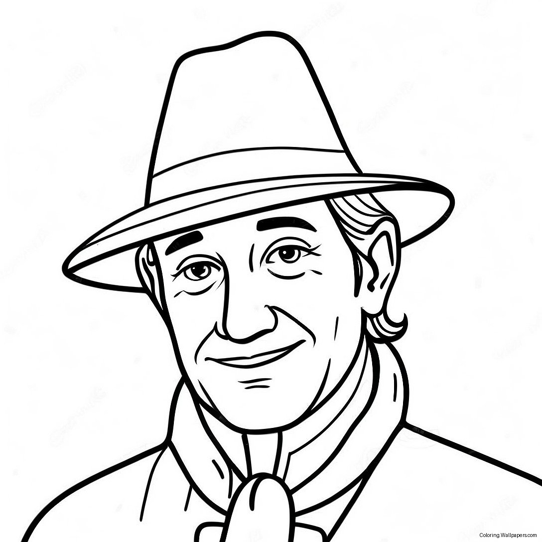 Thanksgiving Pilgrim With Hat Coloring Page 6437