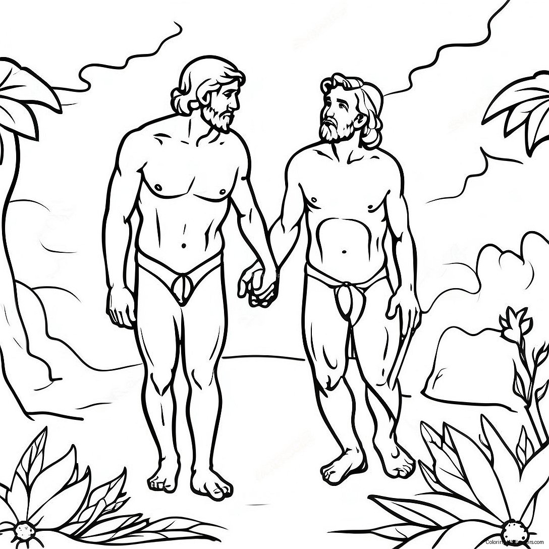 The Fall Of Man Biblical Scene Coloring Page 52790