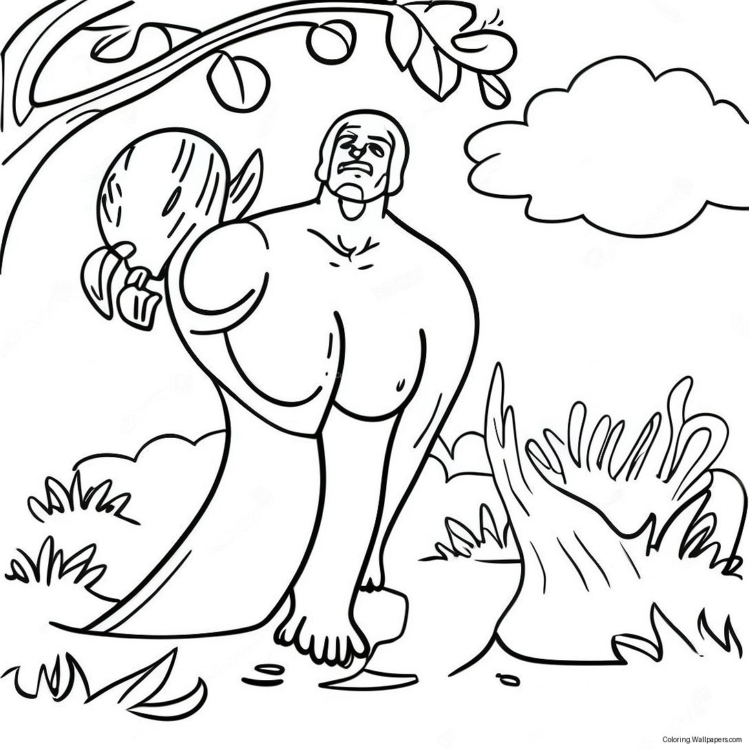 The Fall Of Man Biblical Scene Coloring Page 52792