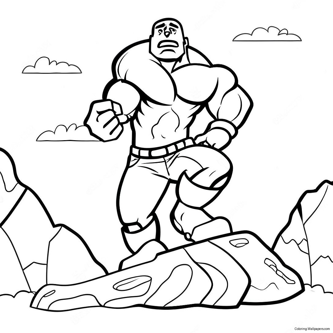 The Rock In Action Coloring Page 3808