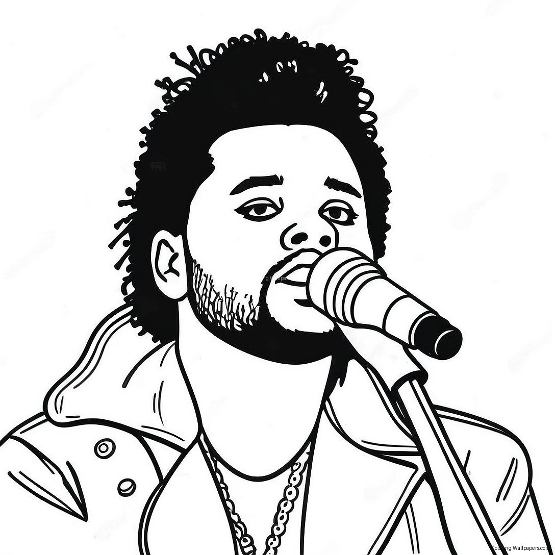 The Weeknd Optredend Op Het Podium Kleurplaat 19497