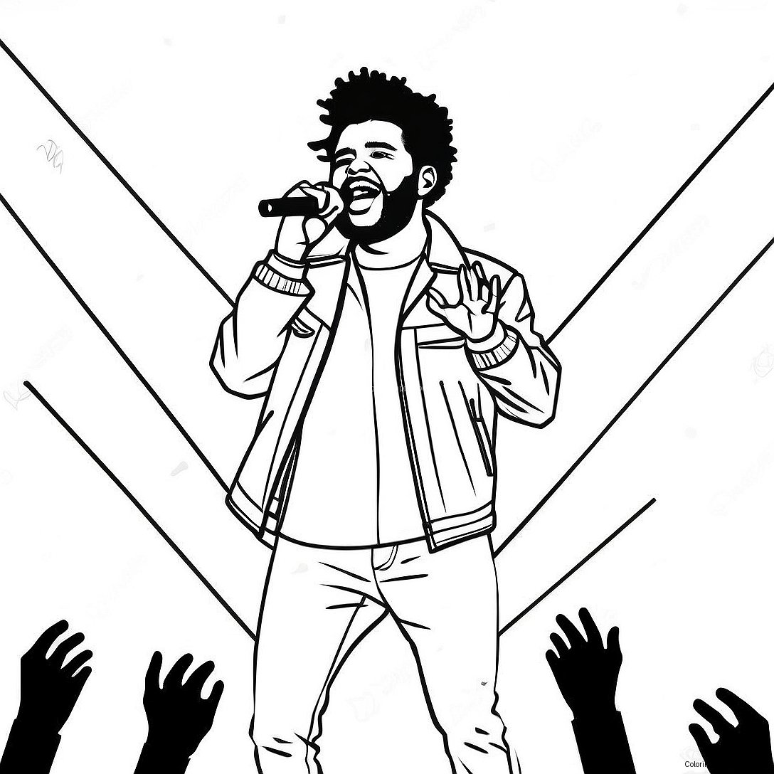 The Weeknd Opptrer På Scenen Fargeleggingsark 19500