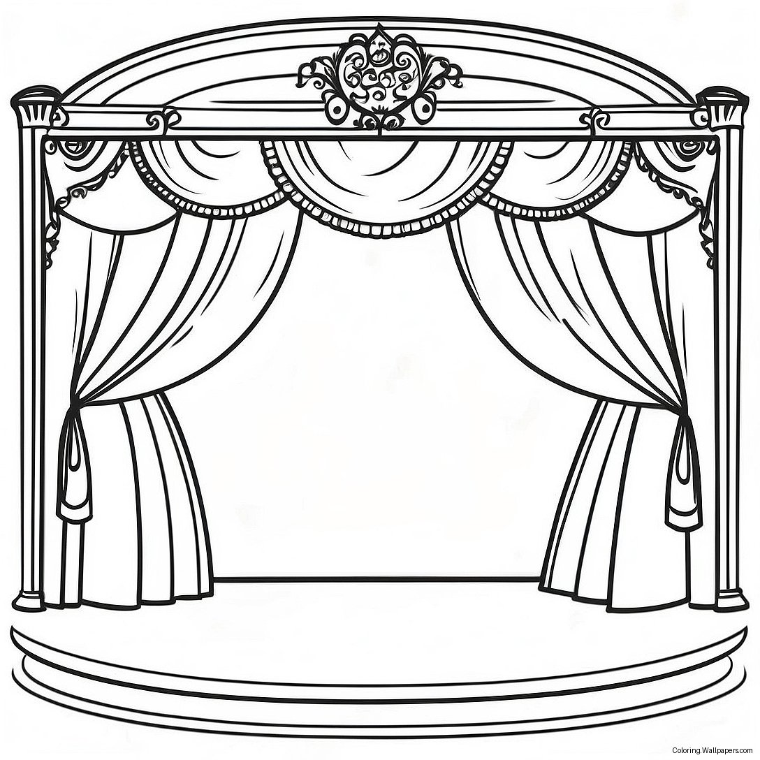 Theater Stage Coloring Page 19159