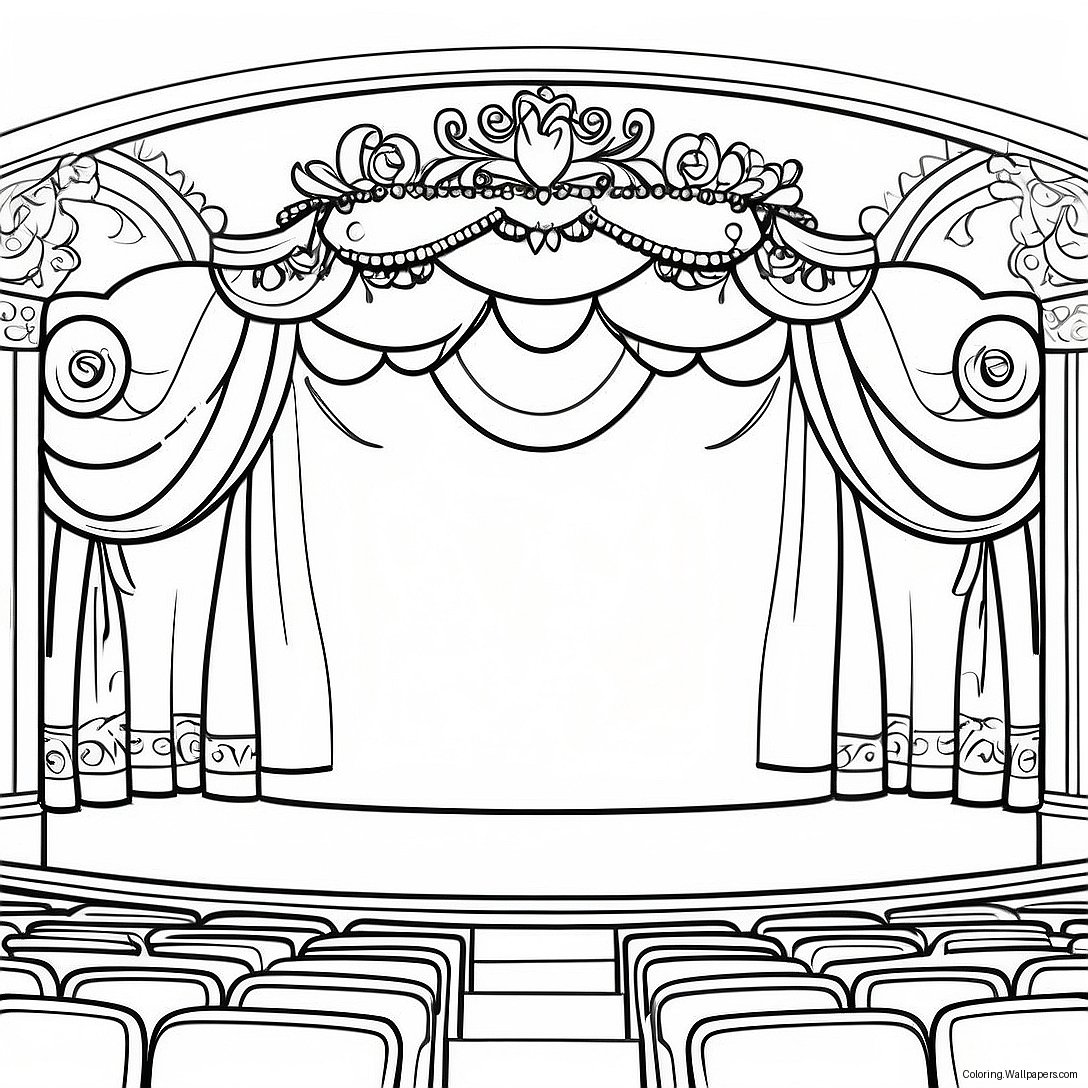 Theatre Stage Coloring Page 10911