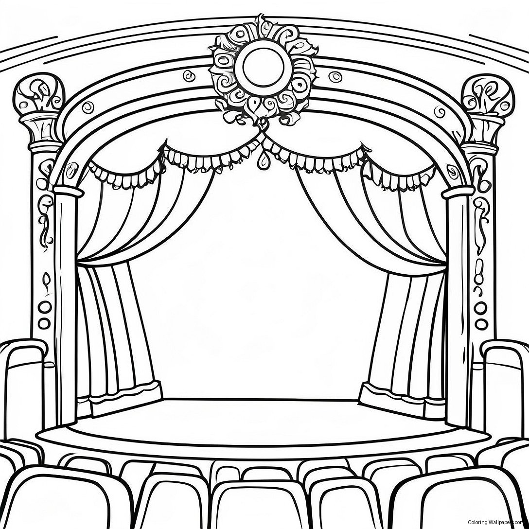 Theatre Stage Coloring Page 10912