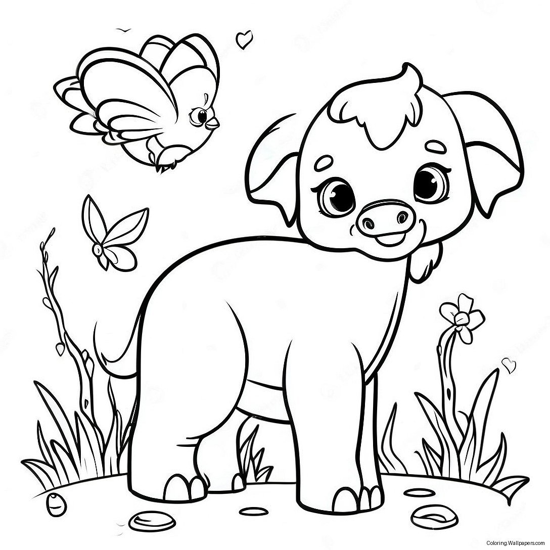 Thick Border Animal Coloring Page 40952