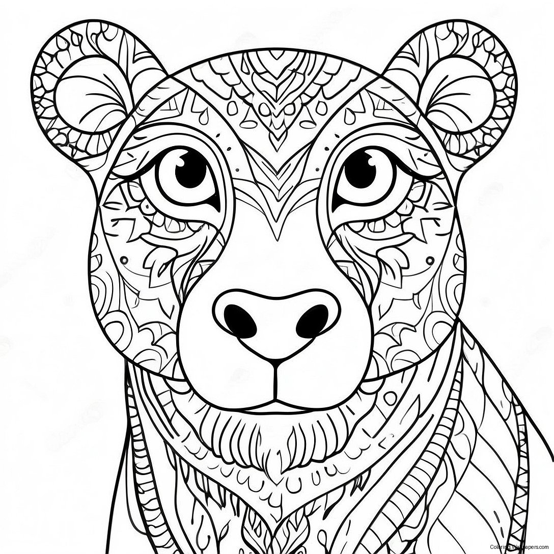 Thick Line Animal Coloring Page 8092