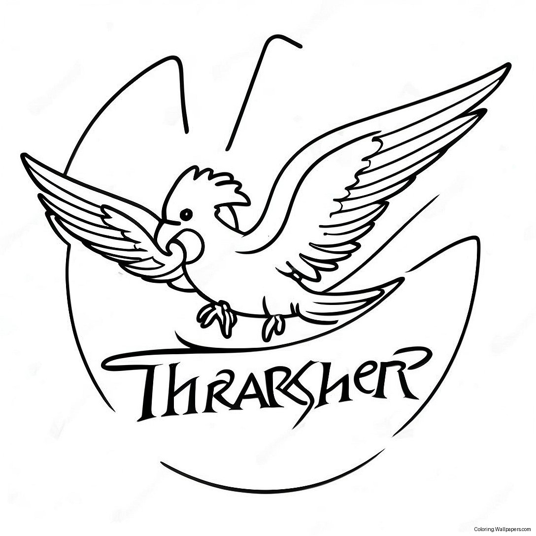 Thrasher Skateboard Logo Kleurplaat 30754