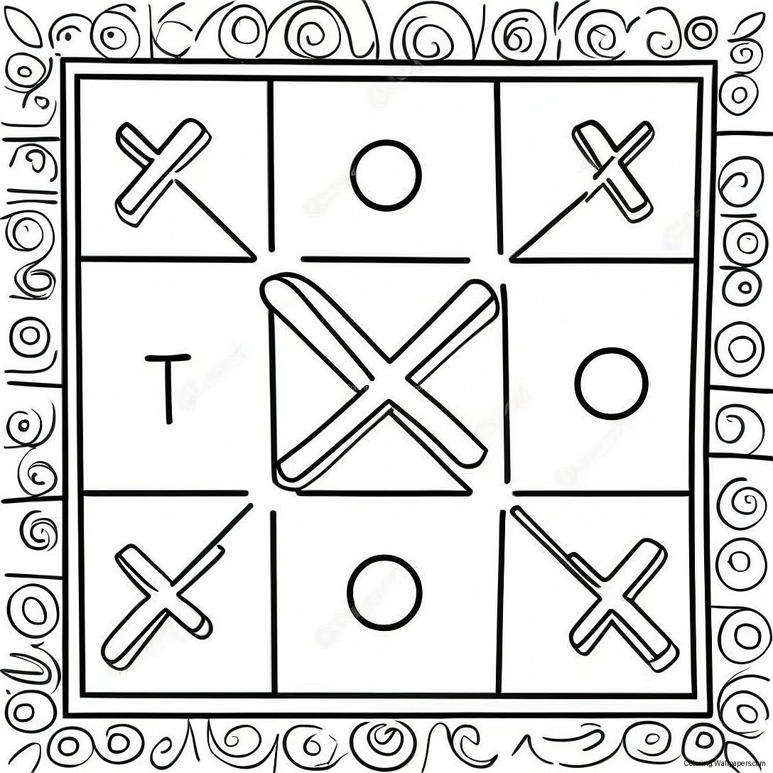 Tic Tac Toe Peli Taulu Värityssivu 15958