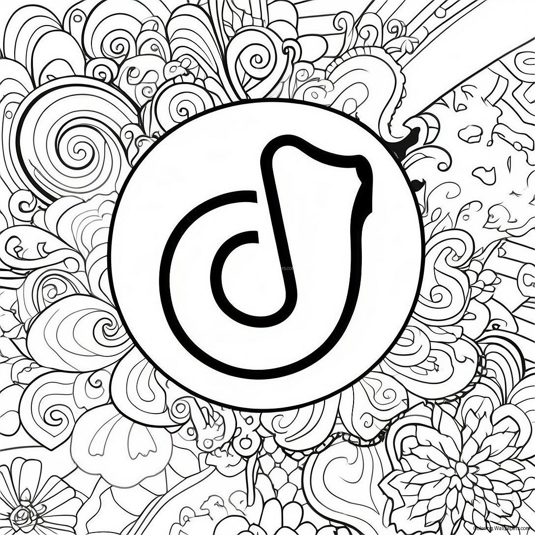 Tiktok Logo Coloring Page (1730-1374)