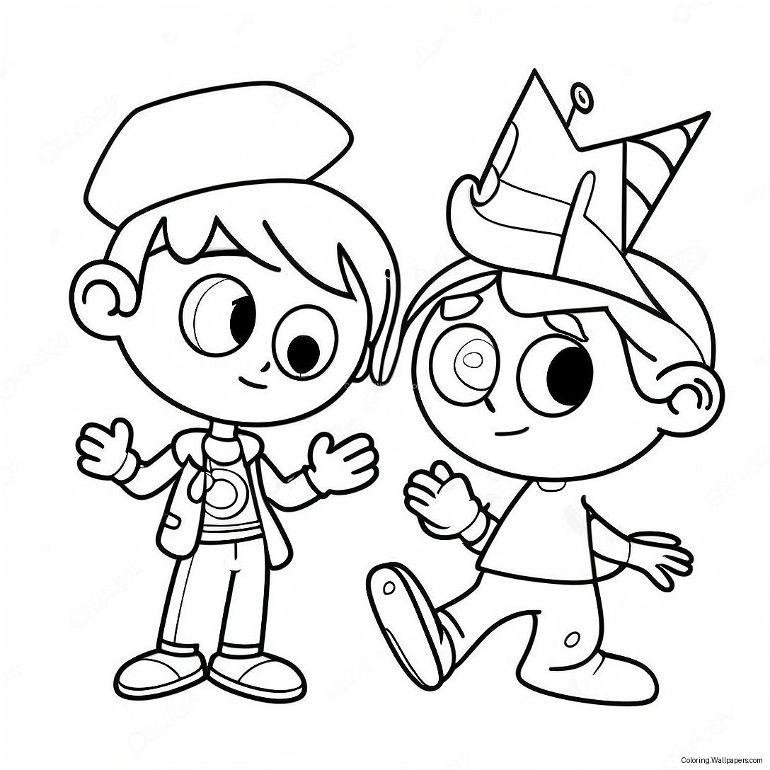 Page À Colorier Timmy Turner Avec Ses Parrains Fées 22216