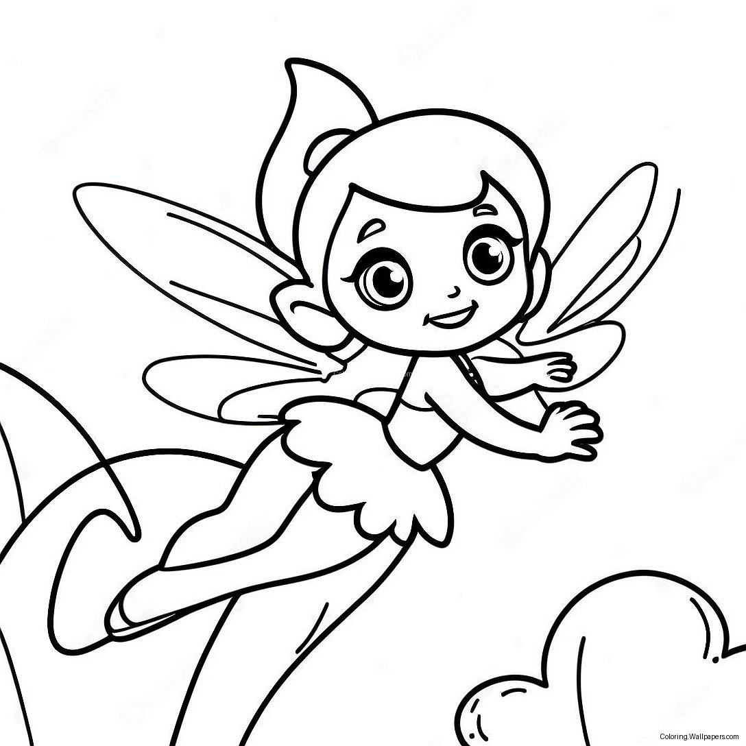 Tinker Bell Gökyüzünde Uçuyor Boyama Sayfası 57369