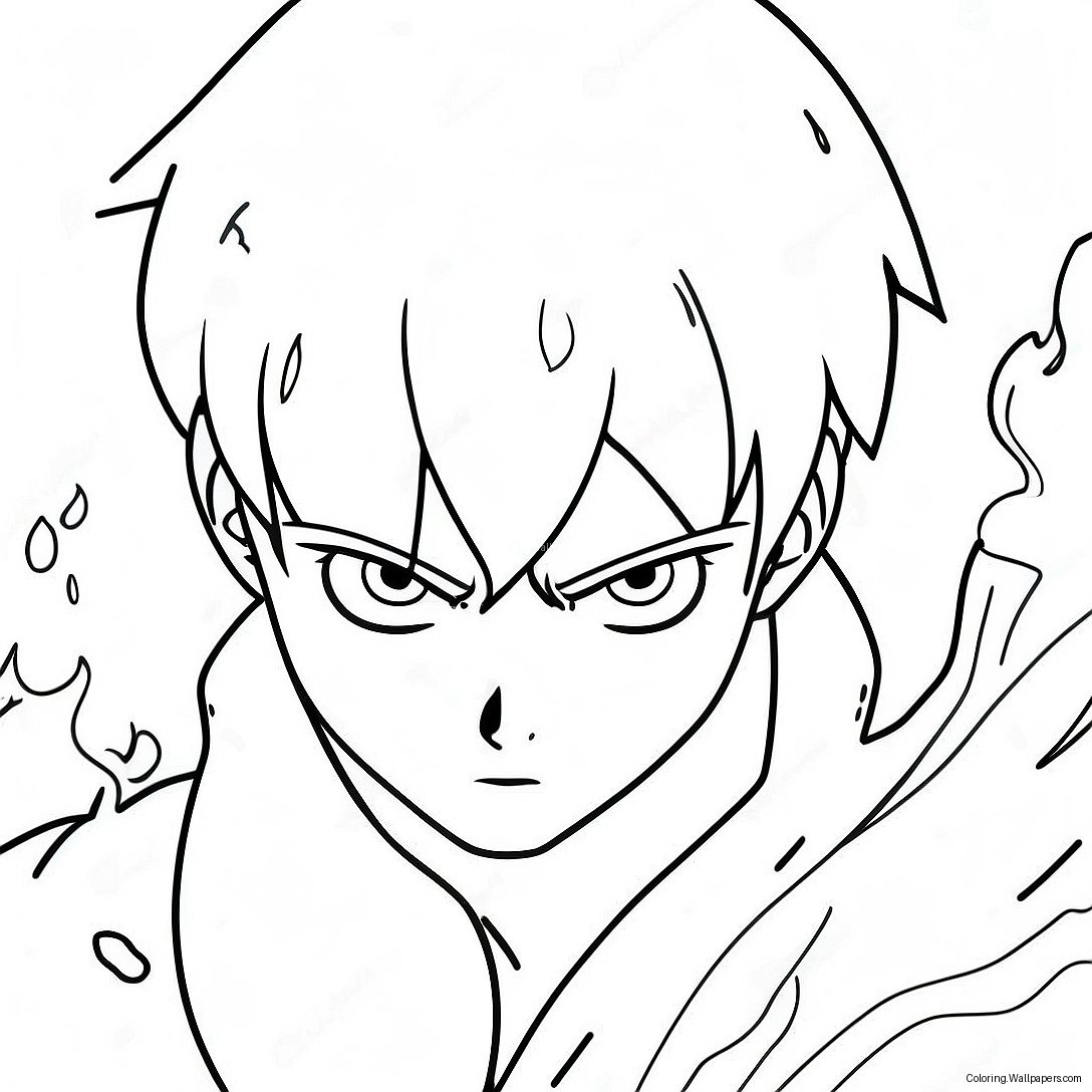 Todoroki Using Fire And Ice Coloring Page 18818