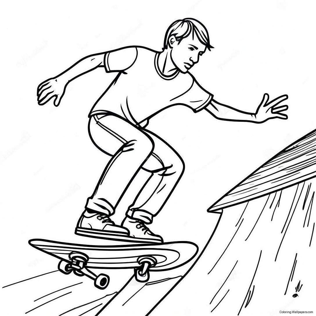 Tony Hawk Performing A Trick Coloring Page 32612