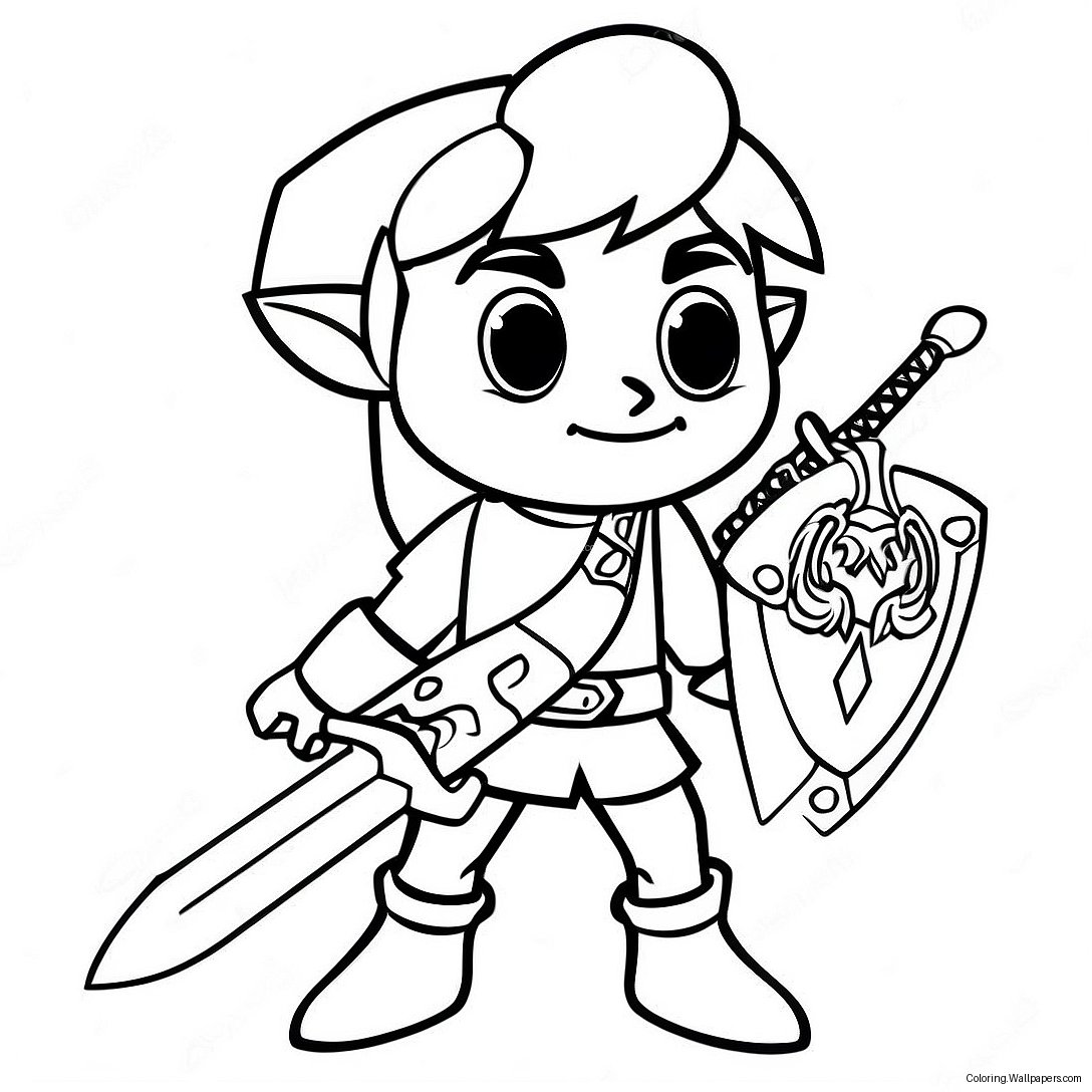 Toon Link Med Master Sword Fargeleggingsark 44478