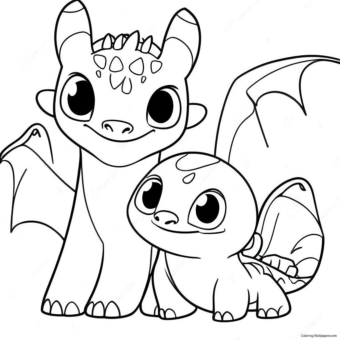 Toothless And Light Fury Coloring Page 52922