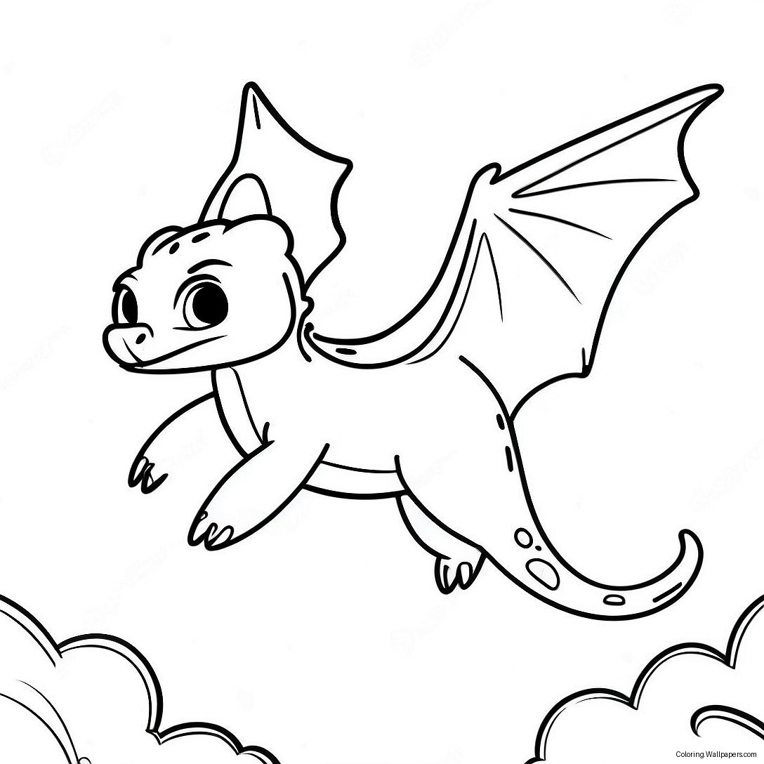 Toothless Flying In The Sky Coloring Page 25060