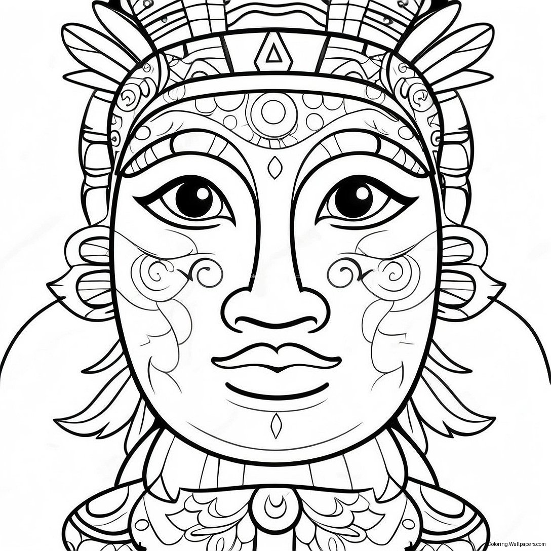 Totem Pole Coloring Page 16083