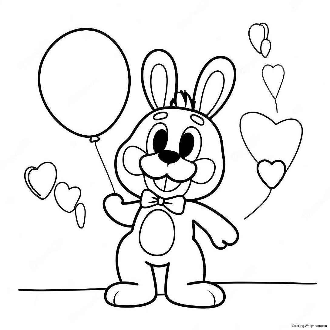 Toy Bonnie With Colorful Balloons Coloring Page 12201