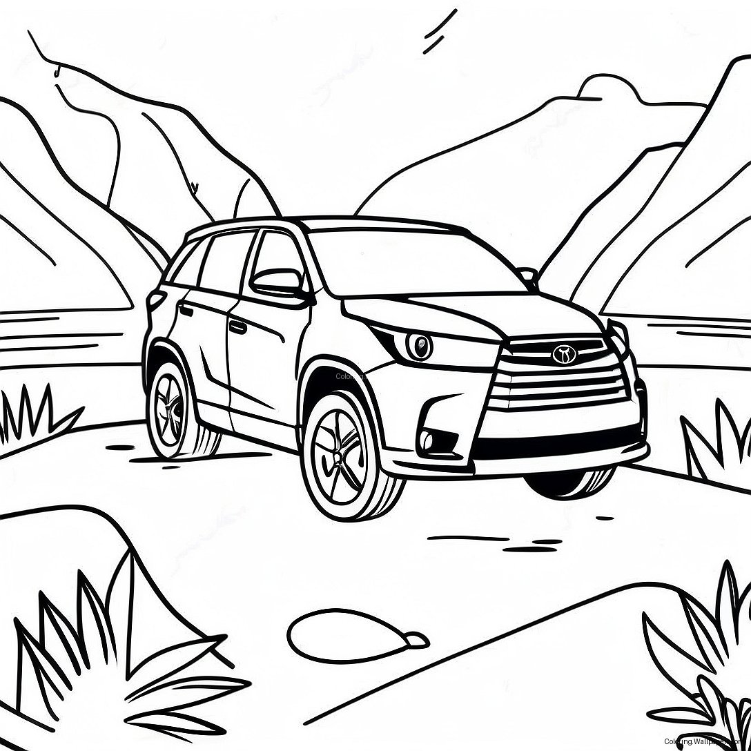 Page À Colorier De L'aventure Tout-Terrain Du Toyota Highlander 53810