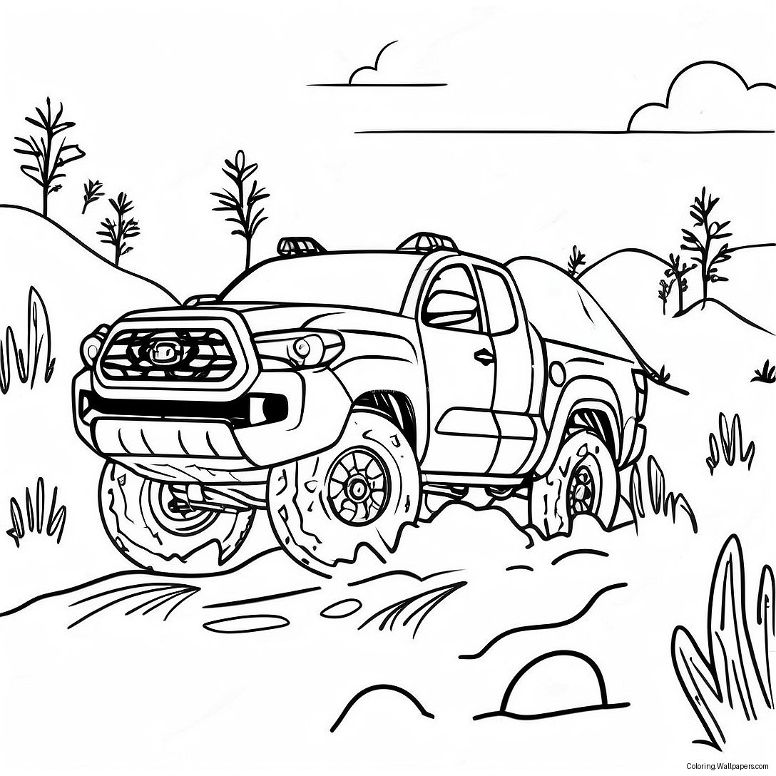 Página Para Colorir Da Aventura Off-Road Do Toyota Tacoma 21500