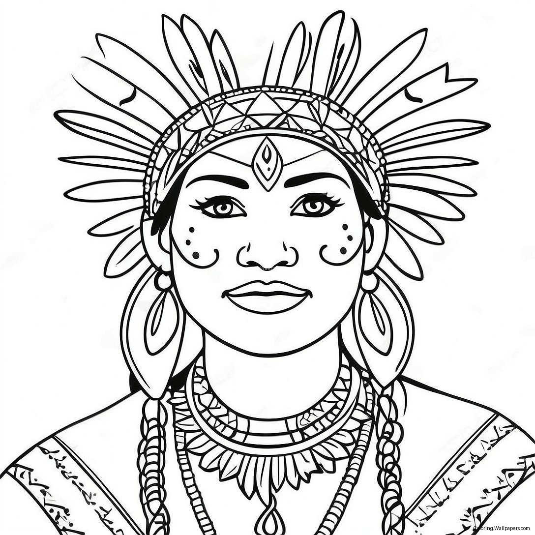 Traditioneller Cherokee-Tänzer Ausmalbild 31486