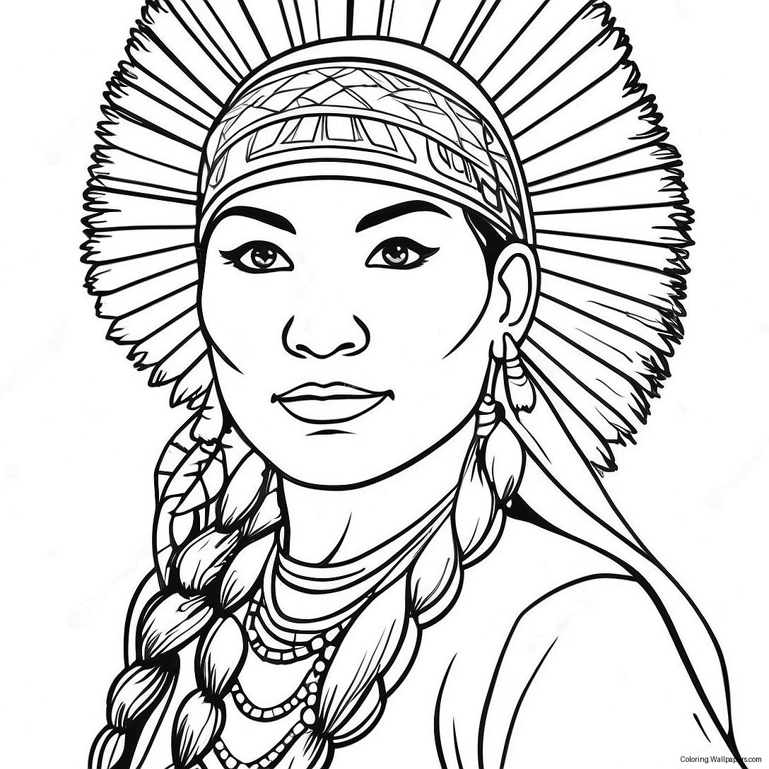 Traditional Cherokee Dancer Coloring Page 31487