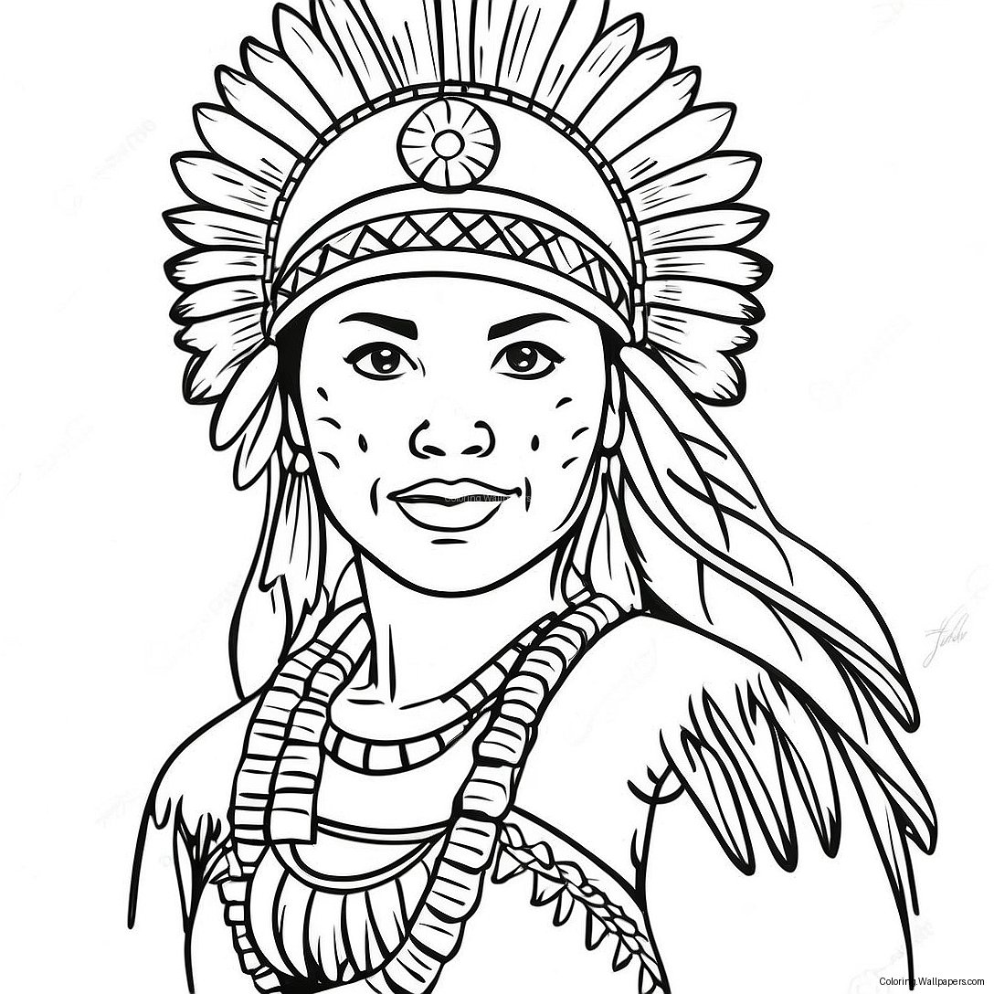 Traditioneller Cherokee-Tänzer Ausmalbild 31488