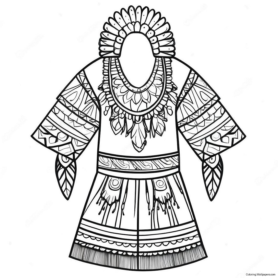 Traditional Indigenous Clothing Coloring Page 20253