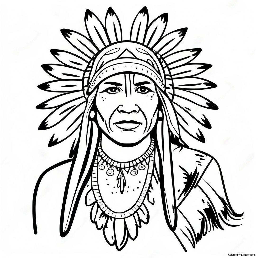 Traditional Native American Dancer Coloring Page 12599