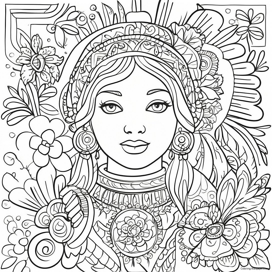 Traditional Russian Folk Art Coloring Page 21776